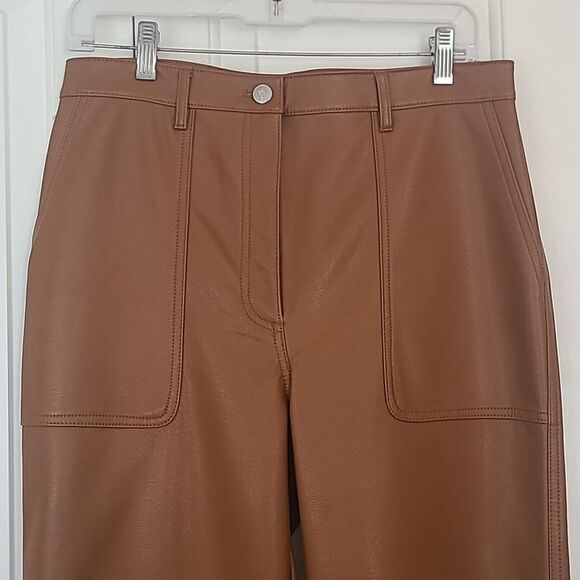 Wilfred Free Lucy Vegan Leather Utility Pants Chestnut Brown Size 10 - Picture 3 of 14